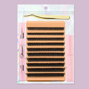 Short-to-Long Gradient DIY Cat-Eye Lash Clusters 8-6mm Individual Lashes Elongated Outer Corner