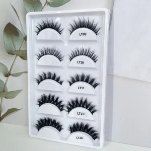 Silk Eyelashes Custom Logo Private Label Faux Mink Eyelash 15mm 25mm Synthetic Eye Lashes Natural Style Makeup Tool