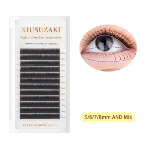 Silk Natural Eyebrow Lash Soft J B C Curl Short Lower Lashes Eyelash Round Bottom Tray Bottom Eyelash Extension