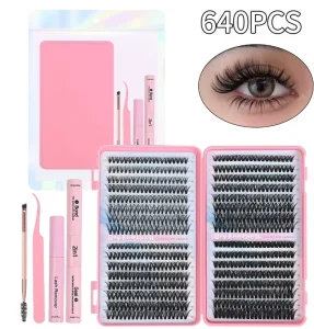 Single Cluster Segmented Five Piece False Eyelash Set Adhesive Tweezers Set European and American Style False Eyelashes