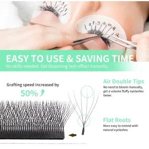 Six-leaf Grass Yy Grafting Synthetic Eyelashes Ultra-soft Hair Natural Black Automatic Flowering for Curl Baby 6D Beauty