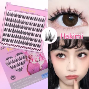 Six row Self Adhesive Lashes Natural Looking Style Lashes Long Lasting No Glue Needed Private Label Pre Bond Lash