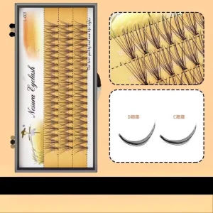 Sj Lashes Wispy Natural Look Individual Cluster Lashes Heat Bonded Waterproof Segmented False Eyelashes OEM ODM Custom Packaging