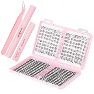 Slanted 3D Wispy Cluster Lashes Ultra Thin Band Mixed Length Individual Eyelash Extensions Lightweight DIY False Eyelashes