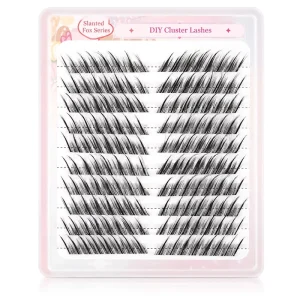 Slanted Fox-Eye Synthetic DIY Lash Clusters Lifted Outer Corner Wispy False Lashes