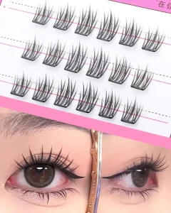 Slice Press-On Lashes One-Piece Glue-Free DIY Cluster Eyelashes 50% Lightweight