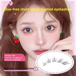 Small Diagonal Segmented Synthetic Hair Short Natural Fox Style Chinese Semi-Handmade False Eyelashes Factory Direct Delivery