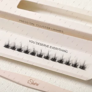 Small Package Long Lasting Pre Glued Eyelashes Press And Go Fluffy Wispy Lash Diy Self Adhesive Lashes Cluster Beige