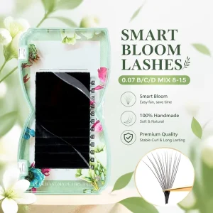 Smart Bloom Lashes 0.07 B C D 8-15 Easy Fanning Handmade Volume Lash Natural Lightweight Clean Roots Eyelash Extensions Supplies