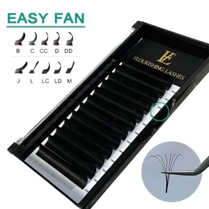 Soft Auto Fanning Lashes Easy Fan Thin Base Mega Volume Fast Fanning Eyelashes Extensions