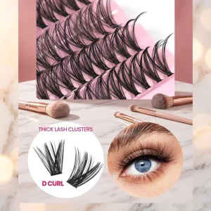 Soft Feathery 30P Mixed Length Wispy Lash Clusters Fluffy Lash Clusters for Home Diy Eye Makeup