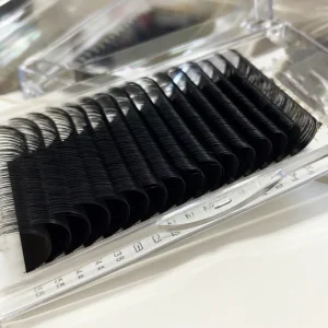 Soft Fluffy Individual Silk Faux Mink Lash Extension Volume Trays Dark Cashmere Velvet Matte Black Lash Trays in Bulk