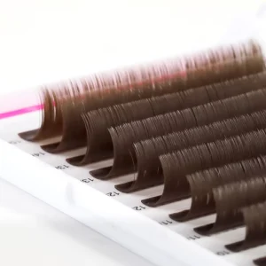 Soft Korean PBT Fiber Brown Color Lashes Trays Dark Brown Volume Lashes Extensions 0.03 0.05 0.07 Volume Lash Extensions