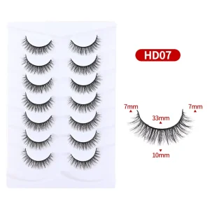 Soft Lightweight 7 Pairs False Eyelashes Natural Daily Makeup Strip Lashes