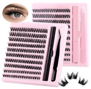 Soft Luxury Thick Korean PBT Fiber Thin Band Lash Clusters DIY Eyelash Extensions 90 Cluster Cruelty Free