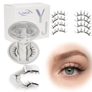 Soft Magnetic Eyelashes with Applicator Natural Look Reusable Glue-free Easy to Apply Removable Soft Magnetic False Lashes