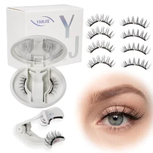 Soft Magnetic False Eyelashes No Glue Needed Fluffy Curled Lashes Comes with a Mirror Case Lightweight Soft Magnetic Eyelash