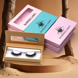 Soft Mink Strip Lashes Custom Color Packaging Beauty Supply Boxes