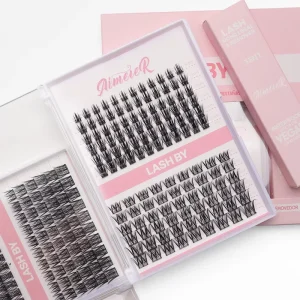 Soft Natural Cluster Lashes D Curl 10 16mm Reusable Thin Band Waterproof Manga DIY Lashes Clusters Kit