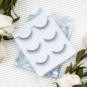 Soft Natural One Piece Strip Eyelashes Clear Transparent Band Realistic Wispy False Lashes Lightweight