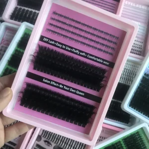 Soft PBT 3D Volume D Curl DIY Lash Clusters Accept Private Label Custom Brand