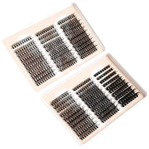 Soft Sparse Natural Thin Volume Cluster Lashes Matte Pure Black Minimal Texture Office Casual Daily Light Makeup