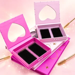 Soft Synthetic Hair Easy Fan Lash Extension Bulk Dark Matte Black Lash Trays Cashmere Blooming Eyelash Extension