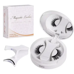 Soft Velour Magnetic False Eyelashes with Applicator No Glue Needed Travel Magnetic Clip Eyelashes Kit