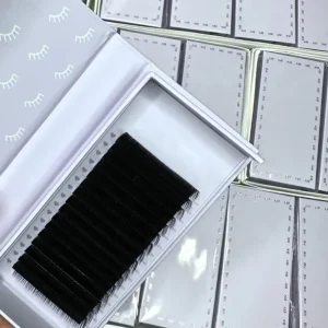 Soft Volume Lash Extension Easy Fan Russian Lashes Dark Matte Black Cashmere 0.03 0.05 0.07 Self Fanning Lashes
