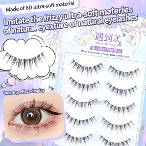 Soft Voluminous False Eyelashes Multi Layer Messy Fluffy Wispy Natural Look Strip Lashes Reusable Makeup Eyelashes