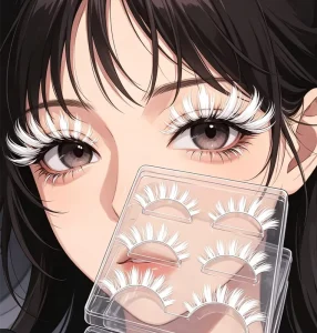 Soft White Fluffy Full Strip Eyelashes Manga Cosplay Lashes Small MOQ Factory Direct Supply for South America Cosmetic Shop