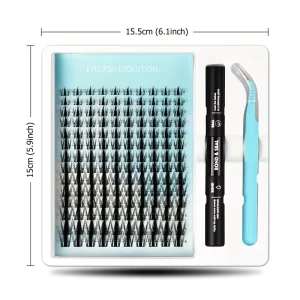 Spike Cluster Lashes Individual 8 18mm CD Curl Natural Eyelashes Faux Mink Lash Clusters Kit Custom logo
