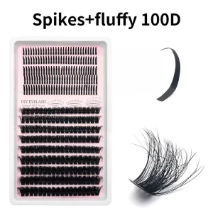 Spike Cluster Lashes Individual C D Curl Fluffy Wispy Eyelashes DIY Lash Clusters Custom Logo