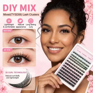Spike Cluster Lashes Individual Mix Cd Curl Natural Eyelashes Lash Clusters Kit Custom Logo
