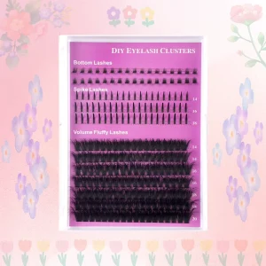 Spike Cluster Lashes with Bottom Individual Mix CD Curl Natural Eyelashes Faux Mink DIY Lash Clusters Kit Custom logo
