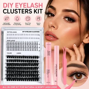 Spike Cluster Lashes with Bottom Individual Mix CD Curl Natural Eyelashes Faux Mink DIY Lash Clusters Kit Custom logo