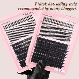 Spike Cluster Lashes with Bottom Individual Ultra Thin Band Knot free Natural Eyelashes Lash Clusters Kit Custom logo