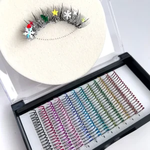 Spike Glitter Premium Faux Mink Handmade False Eyelashes Custom Black 10-18mm Length Stable Curls Cruelty Free Vegan Extensions