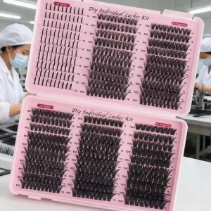 Spike Lashes Natural Fluffy Korea PBT Eyelash Cluster Kits Custom Logo DIY Lash Bond Seal Individual Clusters