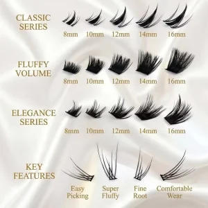 Spike Style Cluster Mixed Density Lash Clusters Kit 20D 200D DIY Eyelash Extensions OEM ODM Supplier