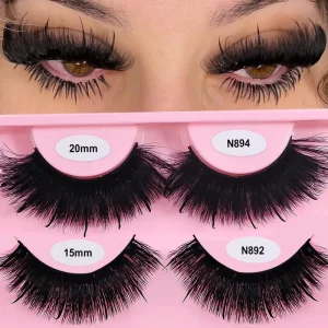 Spike Wispy Volume Faux Mink Lashes Fluffy Natural C Curl Strip Eyelashes False Eyelashes