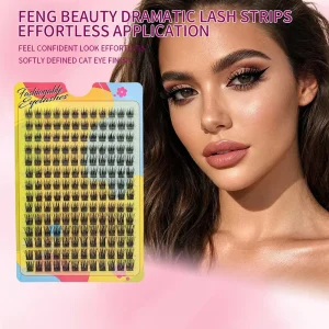 Spiked Wheat Cluster Eyelashes 14 Rows False Eyelash Extensions Natural Wispy Volume Segmented Lightweight Lashes