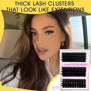 Spiky Anime-Style Cluster Lashes Transparent Thin Band Mixed Multi-Length Cosplay Eyelashes