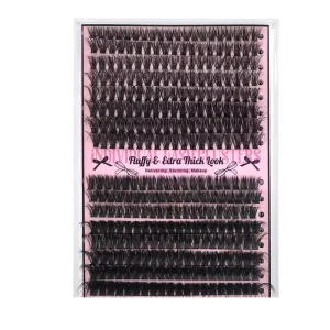 Spiky Cat Eye Individual Clusters 60D 80D Mega Volume Segmented Eyelashes Cruelty Free Synthetic Hair 16 Rows 240 Pairs Flat