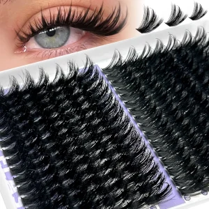 Spiky Volume Cluster Lashes DIY Individual Lash Extensions Length 10-16mm Wispy Spiky Eyelash Clusters Custom Packaging Logo