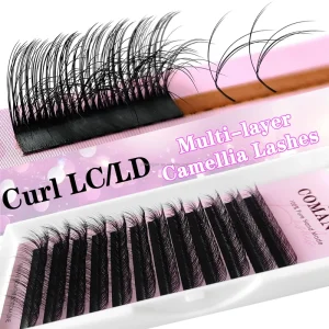 Stable Multi Layer 3D Fluffy Lashes LC LD Camellia Eyelashes Extension Wispy Premade Volume Fans Russian False Lashes