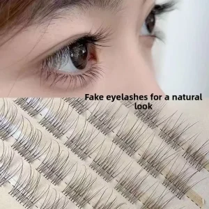 Stemless Glue Free Fishtail Transparent Baby Synthetic Fiber Handmade False Eyelashes Natural Segmented Single Cluster