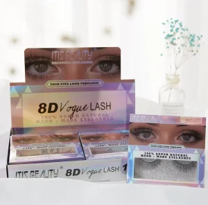 Stock Lashes 50 Pairs 3D Strip Handmade Faux Mink False Eyelashes 0.07MM Thickness Clear Band 25-30x Volume