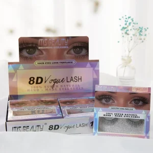 Stock Lashes 50 Pairs 3D Strip Handmade Faux Mink False Eyelashes 0.07MM Thickness Clear Band 25 30x Volume