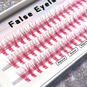 Stocks Heat Bonded Colorful DIY Cluster Individual Lashes 30D Lashes Soft Comfortable Color Lashes Cluster D Curl